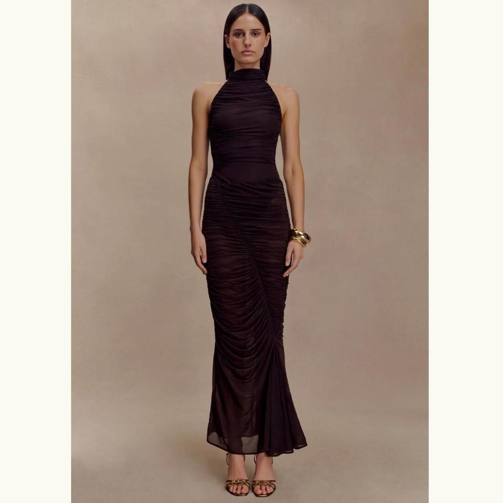 Meshki Brown Bodysuit and Maxi Skirt